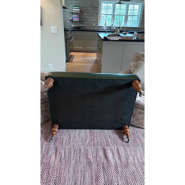 Textile Traditional Turned Leg Ottoman For Sale - Image 7 of 12