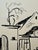 Rustic Henry Emil Salloch Original Pen and Ink on Paper Intimate Village Scene, 1934. For Sale - Image 3 of 7