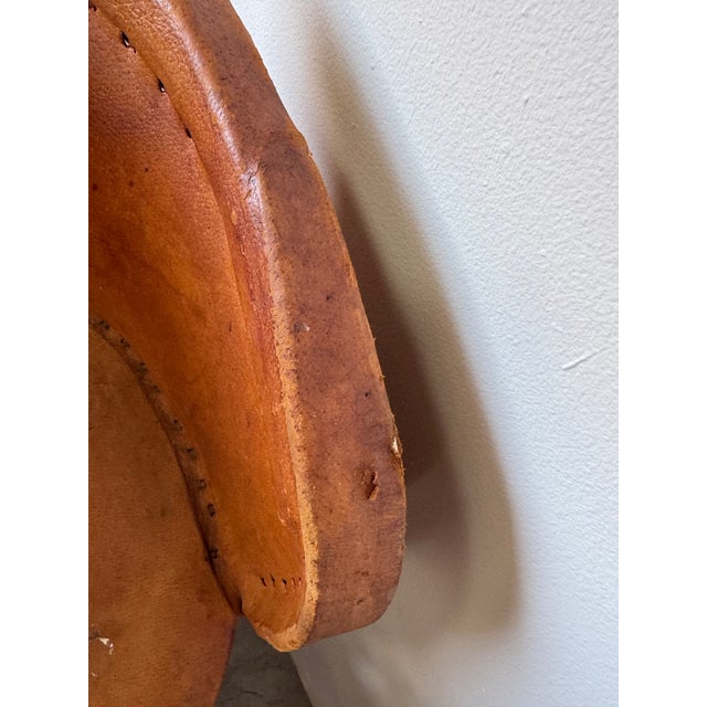 Vintage Mexican Southwest Equipale Leather and Cedar Wood Bar Stools — Set of 3 For Sale - Image 12 of 12