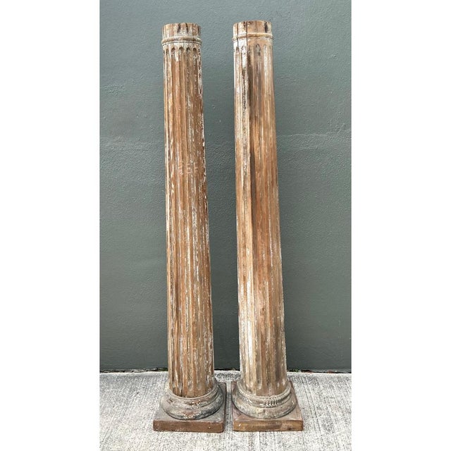 Vintage Wooden Architectural Columns - Pair For Sale - Image 4 of 13