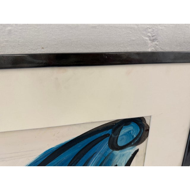 1980s Original Abstract Smoking Clown Painting Signed by Artist Peter Keil For Sale - Image 9 of 9