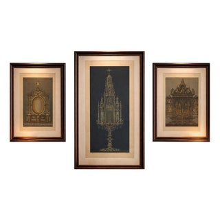 Bavarian Altars Architectural Triptych, 1874, Set of 3 For Sale