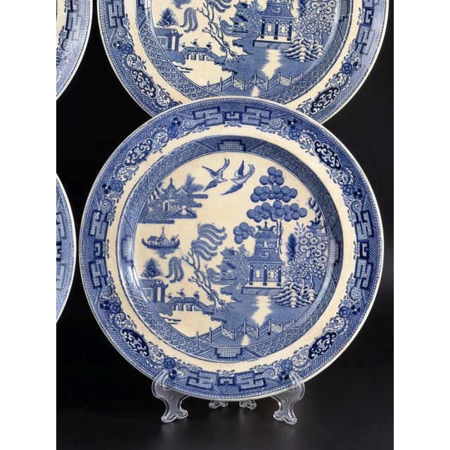 Blue Willow Transferware Plates from Wedgwood, England, Set of 6 For Sale - Image 4 of 13