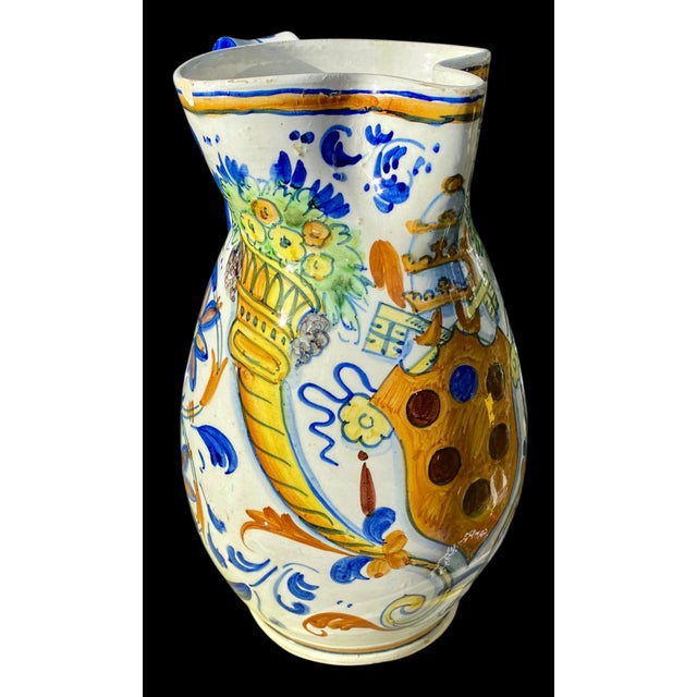 An Antique Italian Glazed Pottery Jug From the Montelupo Fiorentino Factory For Sale - Image 13 of 18