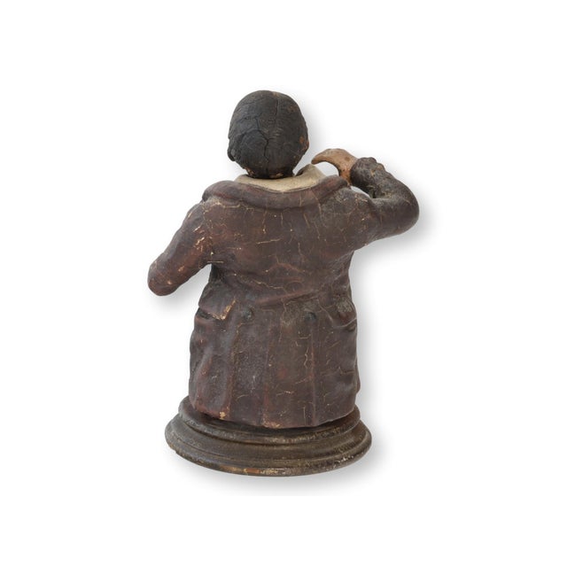 Rustic Folk Art Papier-Mâché Dickens Figure For Sale - Image 3 of 6