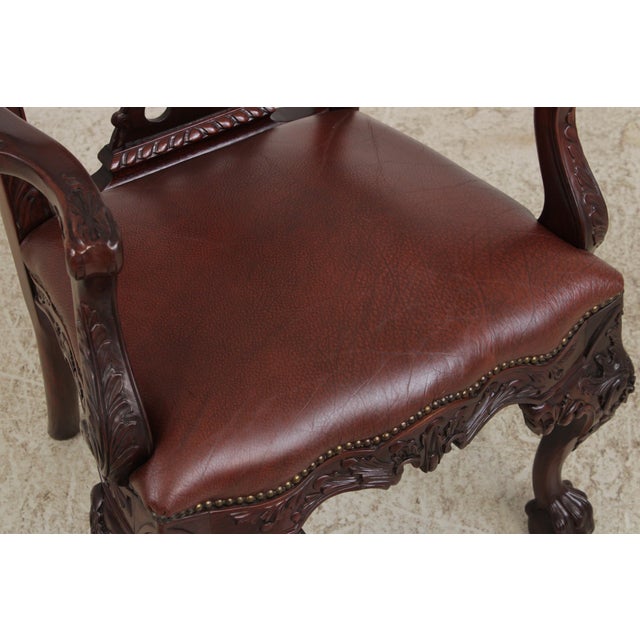 Set of 4 Maitland Smith Georgian Mahogany Armchairs For Sale - Image 11 of 17