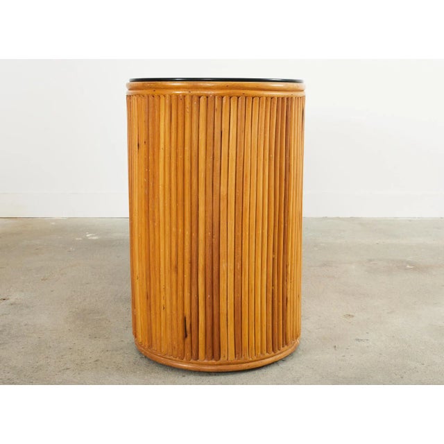 Bamboo Rattan Sideboard Credenza With Demilune Ends For Sale - Image 10 of 13