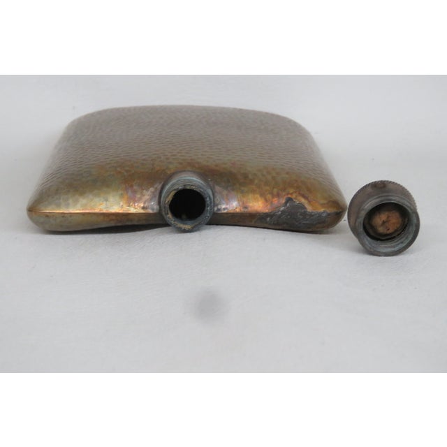 Metal Early 20th Century Hammered Hip Whiskey Liquored 1920s Metal Flask 4713b For Sale - Image 7 of 10
