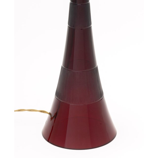 Donghia John Hutton for Donghia Vintage Ruby Murano Glass Lamp For Sale - Image 4 of 6