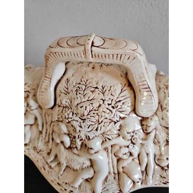 Ceramic Large Vintage Italian Capodimonte Style Porcelain Covered Serving Dish For Sale - Image 7 of 12