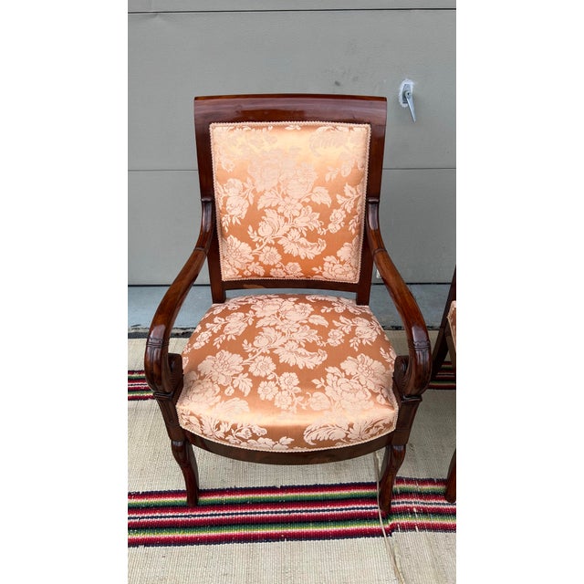 Pair of French Directoire Mahogany Carved Armchairs, Circa 1795 For Sale - Image 10 of 12