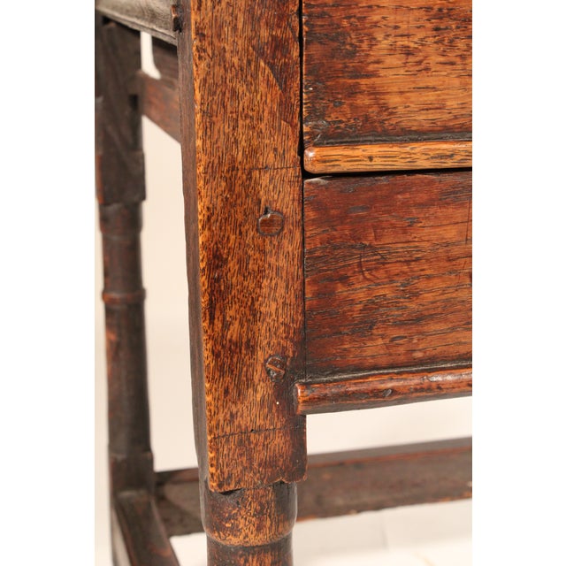Antique William and Mary Style Oak Side Table For Sale - Image 9 of 11