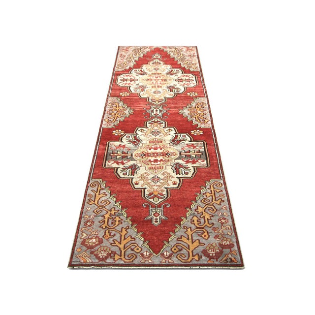 1960s Turkish Oushak Runner For Sale In Los Angeles - Image 6 of 6