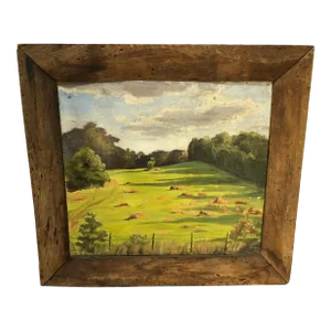 Bucolic Landscape in Primitive Barnwood Frame