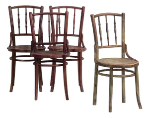 Colored Chairs from Thonet, 1920s, Set of 4