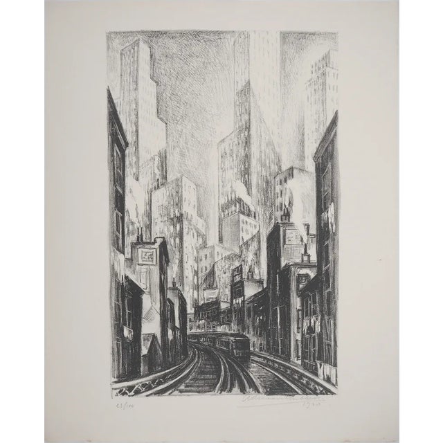 Adriaan Lubbers, New York City, Chatham Square, 1930, Original Lithograph For Sale - Image 9 of 9