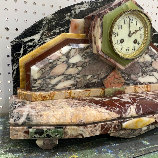 Art Deco 1920s French Art Deco French Mantle Clock For Sale - Image 3 of 12