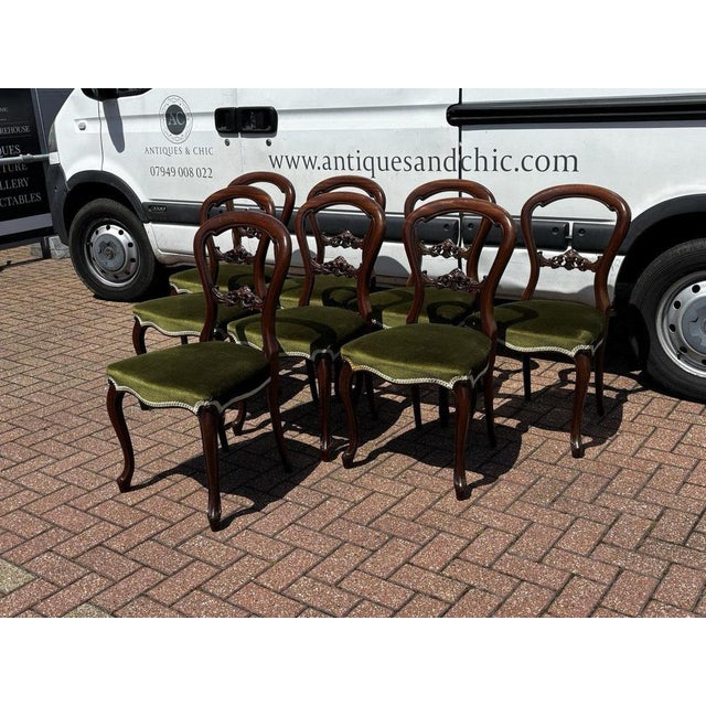 Mahogany Balloon Back Dining Chairs, Set of 8 For Sale - Image 6 of 10