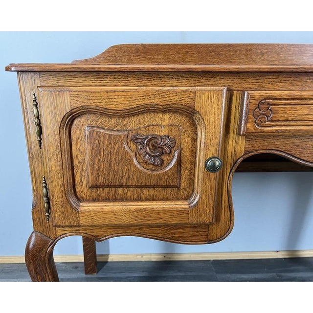 Wood Vintage French Louis XIV Carved Oak Sideboard For Sale - Image 7 of 12