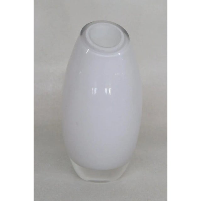 Cased Glass White Tapered Small Vase For Sale - Image 10 of 10
