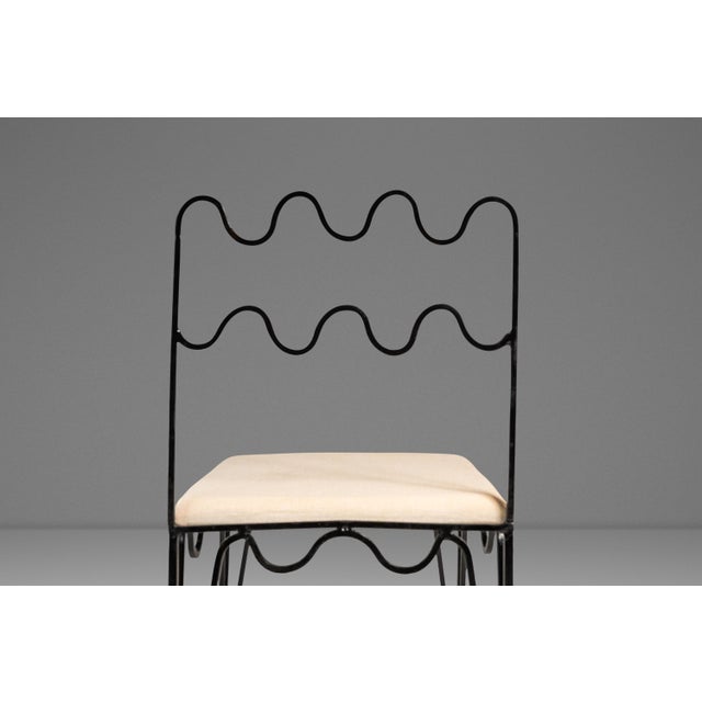 Set of Two (2) Méandre Side Chairs in Wrought Iron Inspired by Jean Royère Produced by Design Frères, Usa, C. 2000s For Sale - Image 10 of 18