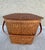 Vintage Mid 20th Century Large Wicker Picnic Basket With Metal Handles For Sale - Image 4 of 12
