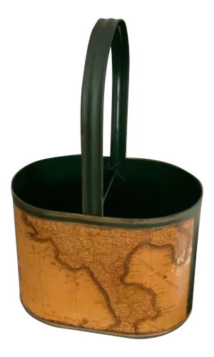 Vintage 1970s Metal Wine Caddy With Map, Belgium