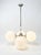 Art Deco Nickel-Plated Chandelier with Opal Glass Shades, 1930s For Sale - Image 4 of 4