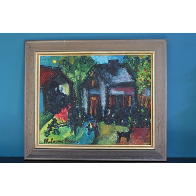 Monica Lorentzen, Home, 1960s, Oil on Panel, Framed For Sale - Image 7 of 11