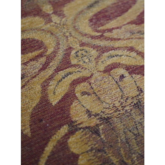 Chippendale Newly Upholstered Damask Print Open Arm Library Chair For Sale - Image 13 of 18