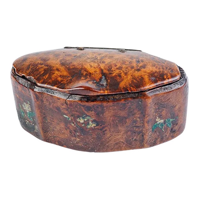 Mid 19th Century Antique English Burl Covered Box For Sale