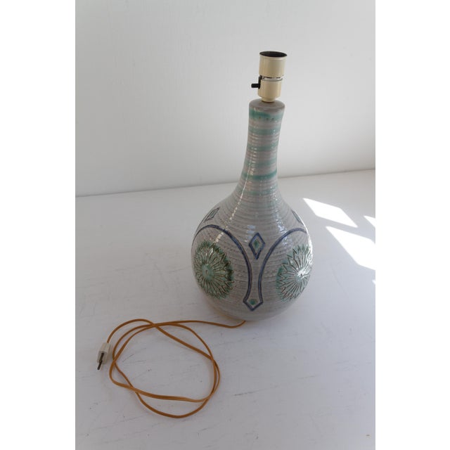 Danish Modern Blue and Green Ceramic Table Lamp by Søholm, 1960s For Sale - Image 6 of 16