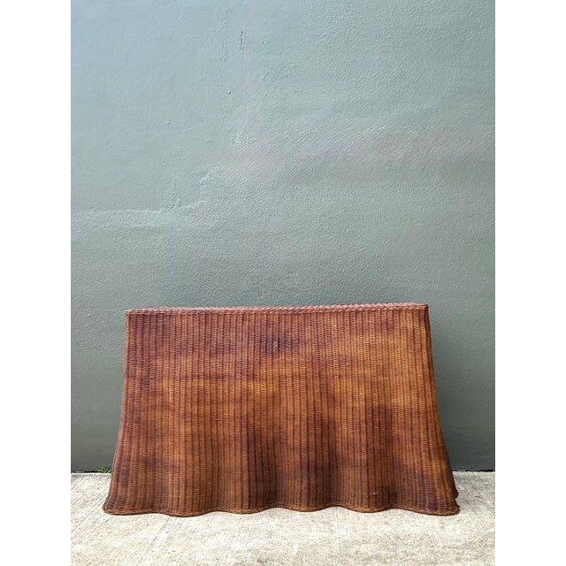 Vintage Woven Rattan Ghost Console Table For Sale - Image 17 of 18