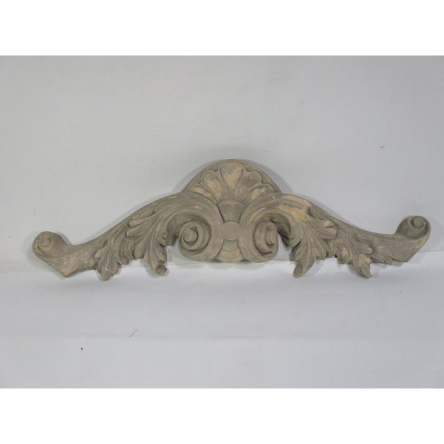 Art Nouveau 1980s Decorative Cement Wall Scroll For Sale - Image 3 of 11