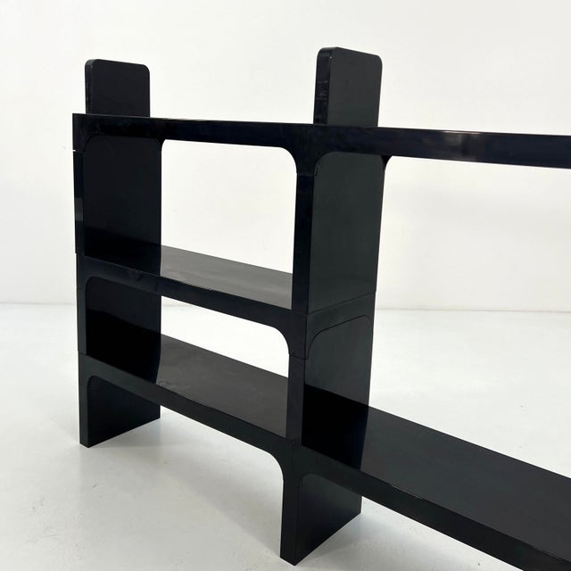 Kartell Black Modular Shelf by Olaf Von Bohr for Kartell, 1970s For Sale - Image 4 of 9