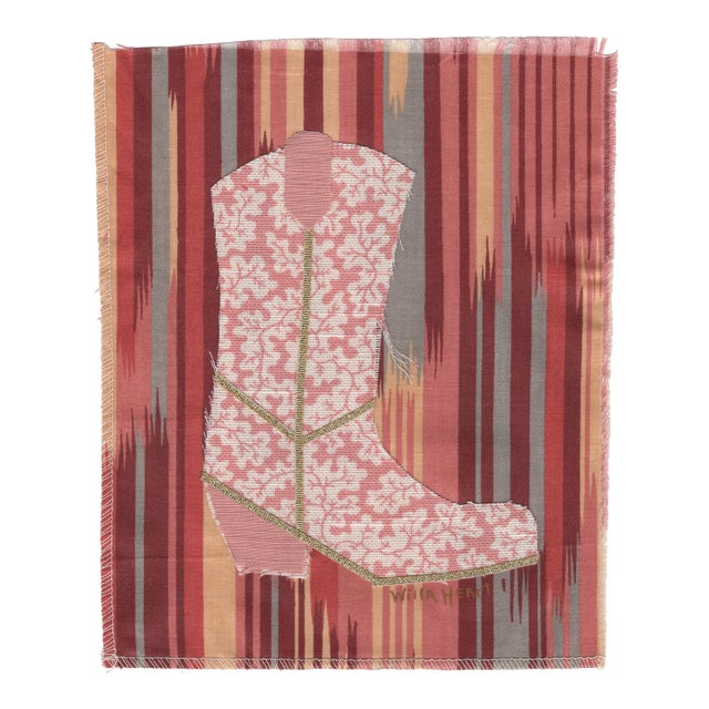Ole Girl Pearl the Cowboy Boot by Willa Heart in Brimfield Black Frame, Mini Art Print For Sale