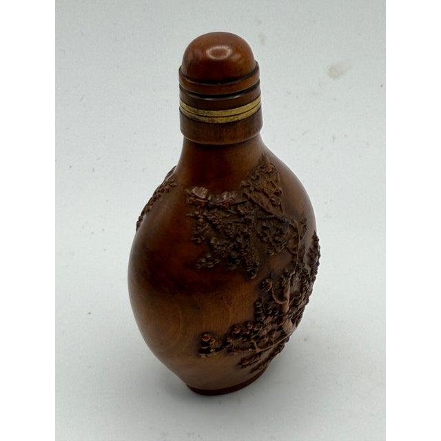 Contemporary Contemporary Wood Snuff Bottle With Trees With Carvings of Trees For Sale - Image 3 of 12