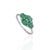 Gemstone 1.9ct Emerald and Diamond Cluster Ring for Women in 925 Silver, Size 6 For Sale - Image 7 of 14
