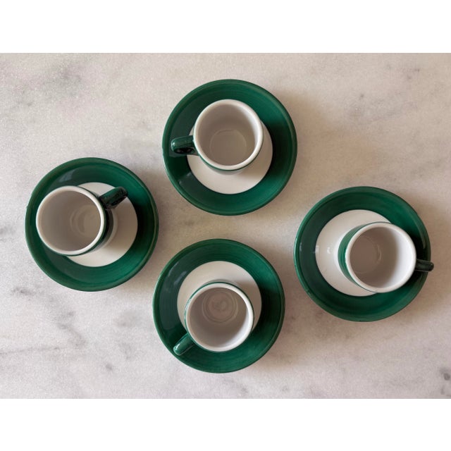 Mid 20th Century Set of 4 Shenango Pottery Espresso Cups and Saucers - 8 pcs For Sale - Image 9 of 10