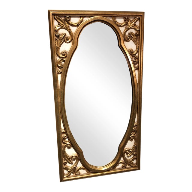 Mid 20th Century Italian Florentine Giltwood Mirror For Sale