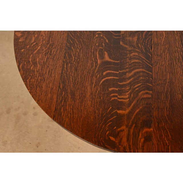 Early 20th Century Gustav Stickley Antique Mission Oak Arts & Crafts Extension Dining Table, Circa 1910 For Sale - Image 5 of 13