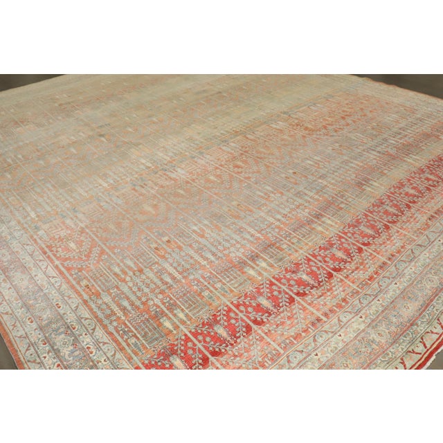 Persian Cypress Tree Square Antique Bidjar Rug - 12' x 14' For Sale - Image 3 of 10