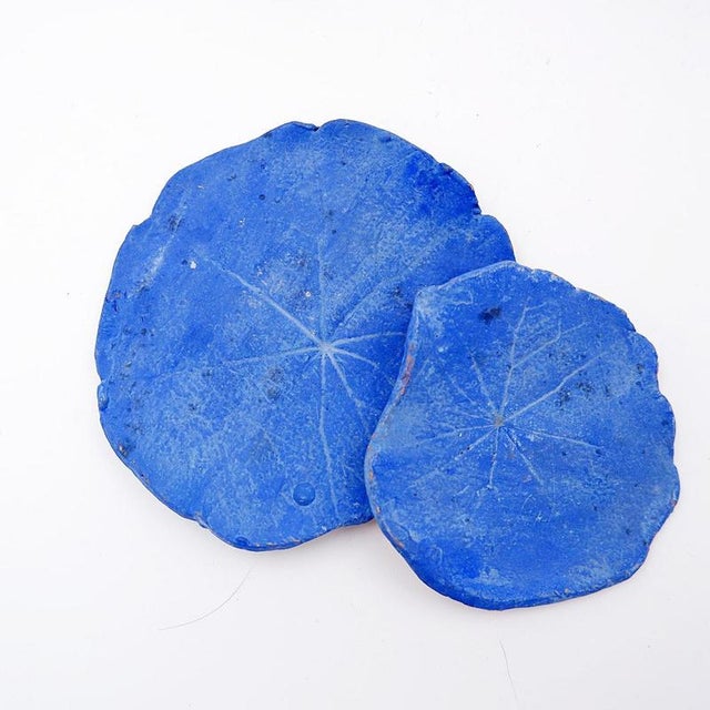 Blue Cobalt Blue Fond Datelier Ceramics from N.Lebrun, Belgium, 1970s, Set of 5 For Sale - Image 8 of 14