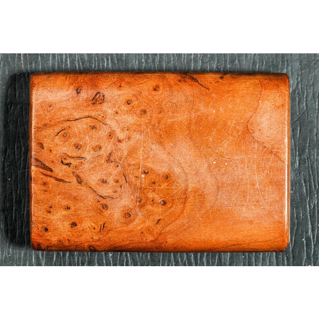 Fantastic Antique Handmade Burlwood Snuff Box Hand Painted Scottish Terrier Dog Top Tobacciana For Sale - Image 11 of 11