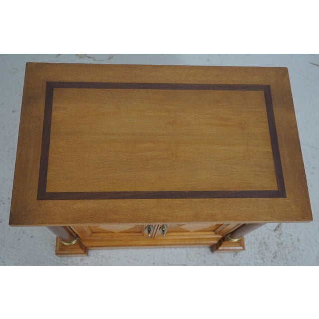 Pair Neoclassical Satinwood Finish 2 Door Nightstands For Sale In Philadelphia - Image 6 of 18