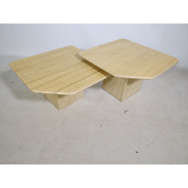 Stone Mid-Century Travertine Nesting Tables, 1970s, Set of 2 For Sale - Image 7 of 12