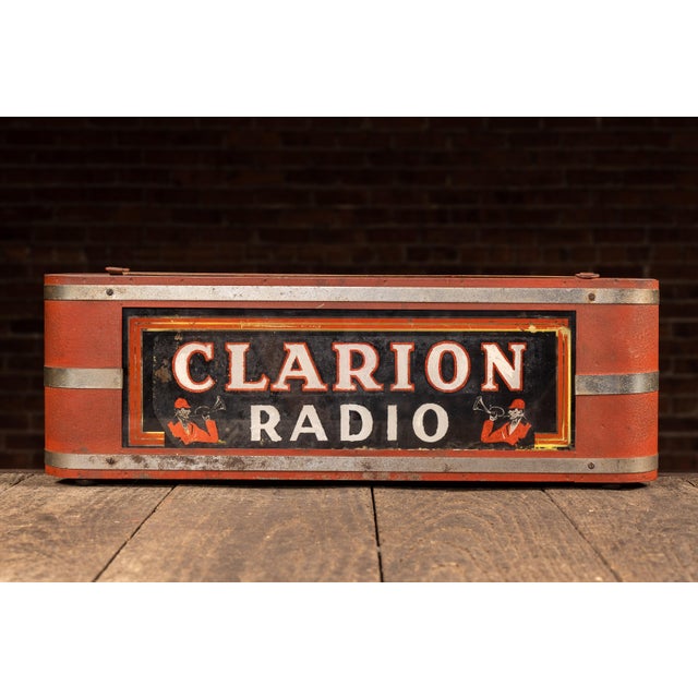 Mid 20th Century Vintage Clarion Radio Neon Counter Display Sign For Sale - Image 5 of 10