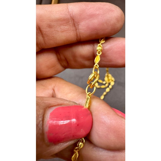 24 Karat Pure Gold Hand Made Yellow Gold Bead Necklace, 13 Gm, 18 Inch For Sale In New York - Image 6 of 8