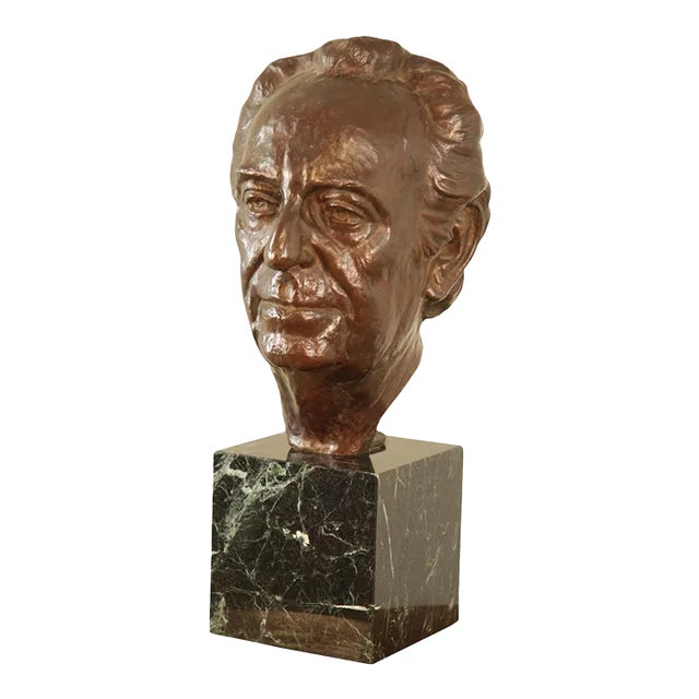 Lawrence Ludtke 1980's Bronze Bust Portrait For Sale