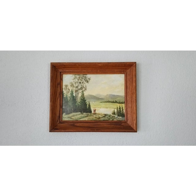 1950s Abstract Stream Landscape Oil Painting by John Janning, Framed For Sale - Image 11 of 11